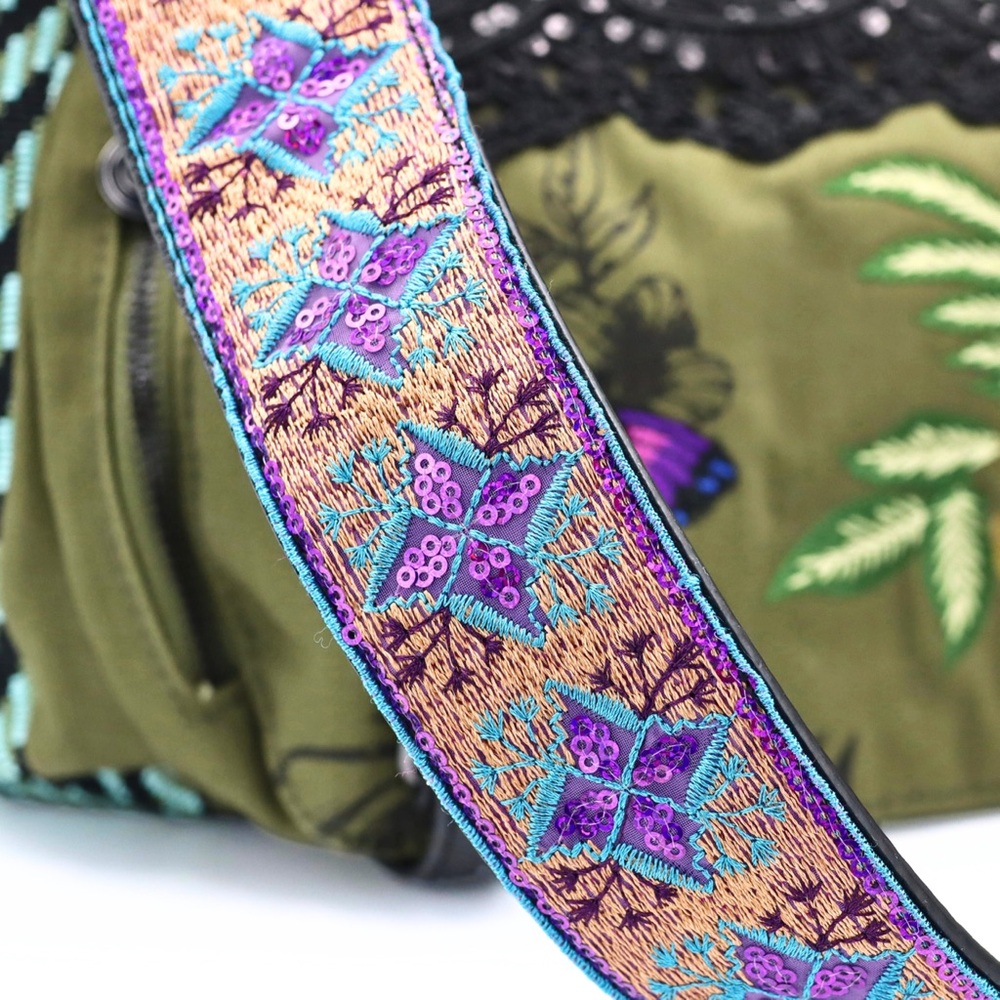 Desigual Large Patchwork Bag Embroidered Textured… - image 9